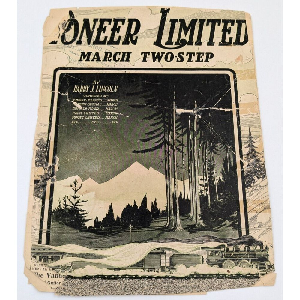 Pioneer Limited Passenger Train Sheet Music 1909 Milwaukee Railroad Road Vintage